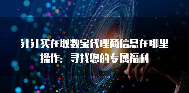 钉钉实在取数宝代理商信息在哪里操作:寻找您的专属福利
