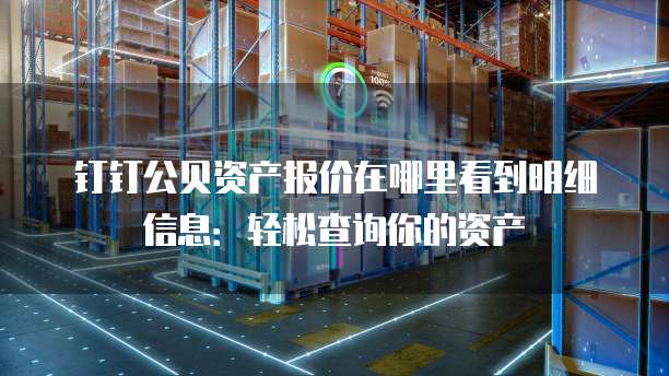 钉钉公贝资产报价在哪里看到明细信息:轻松查询你的资产