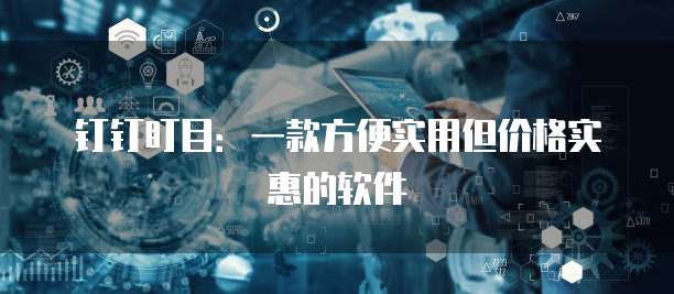 钉钉盯目:一款方便实用但价格实惠的软件