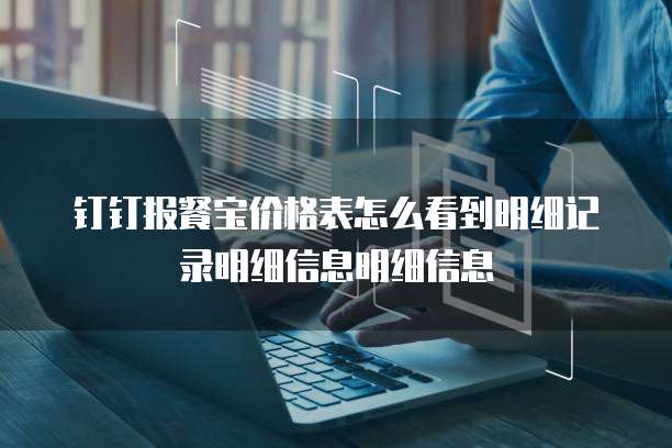 钉钉报餐宝价格表怎么看到明细记录明细信息明细信息