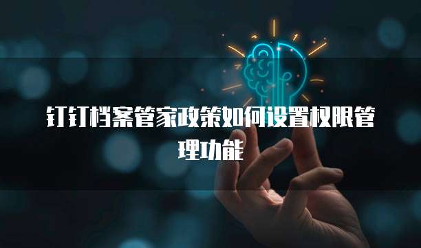 钉钉档案管家政策如何设置权限管理功能