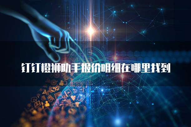 钉钉橙狮助手报价明细在哪里找到