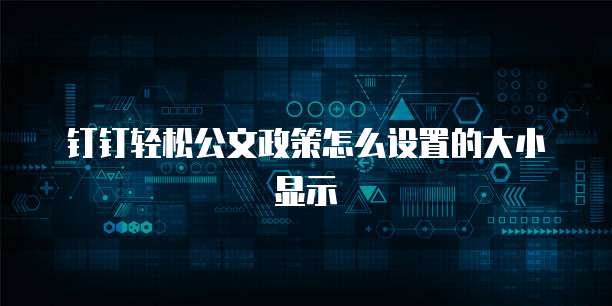 钉钉轻松公文政策怎么设置的大小显示