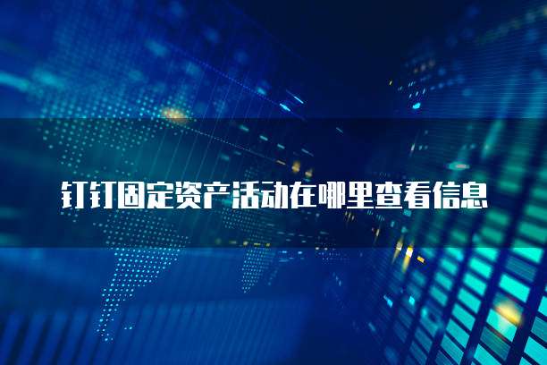 钉钉固定资产活动在哪里查看信息