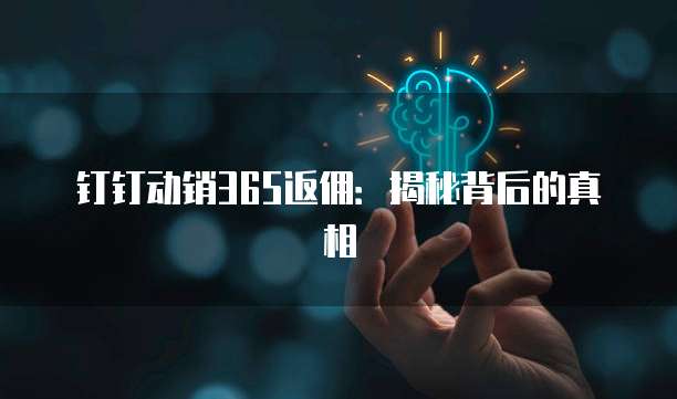 钉钉动销365返佣:揭秘背后的真相