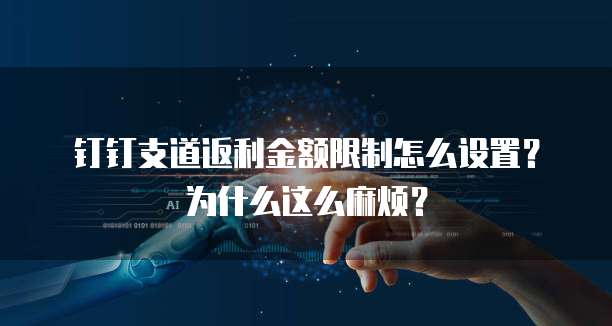 钉钉支道返利金额限制怎么设置?为什么这么麻烦?