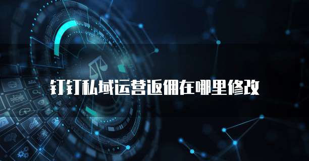 钉钉私域运营返佣在哪里修改