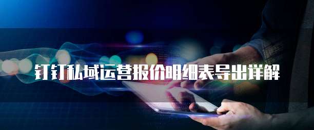 钉钉私域运营报价明细表导出详解