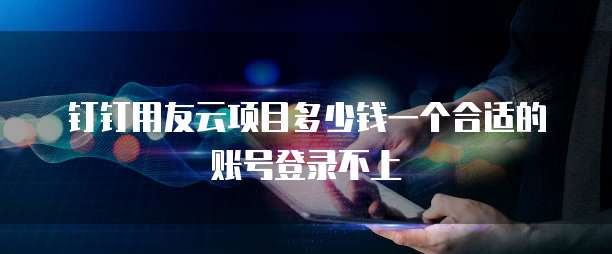 钉钉用友云项目多少钱一个合适的账号登录不上
