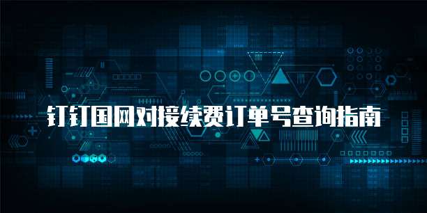 钉钉国网对接续费订单号查询指南