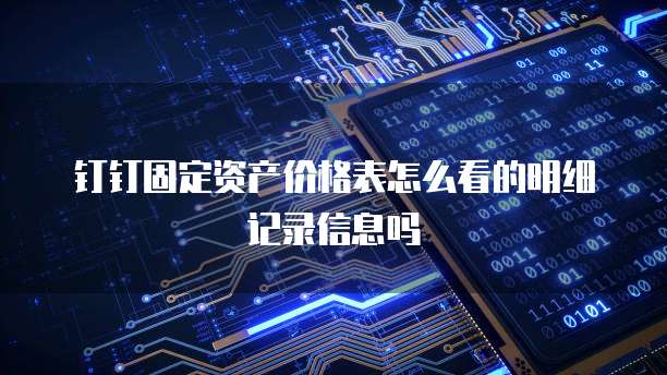 钉钉固定资产价格表怎么看的明细记录信息吗