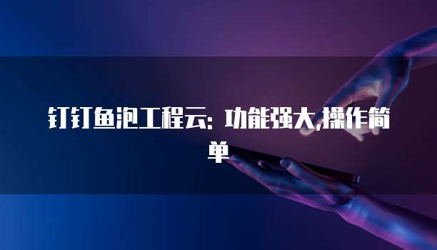 钉钉鱼泡工程云: 功能强大,操作简单