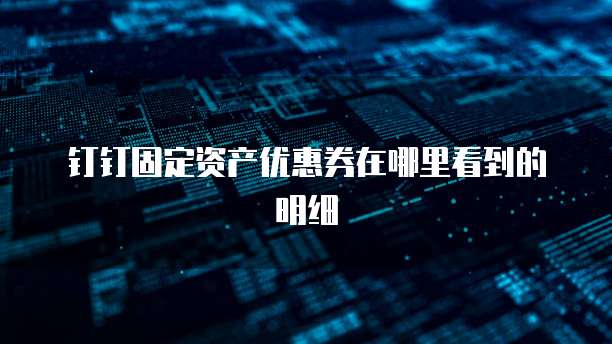 钉钉固定资产优惠券在哪里看到的明细