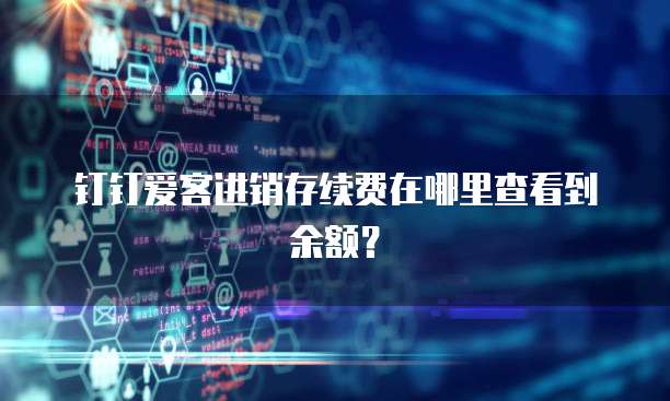 钉钉爱客进销存续费在哪里查看到余额?