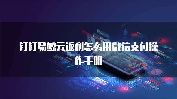 钉钉易鲸云返利怎么用微信支付操作手册