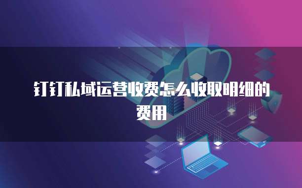 钉钉私域运营收费怎么收取明细的费用