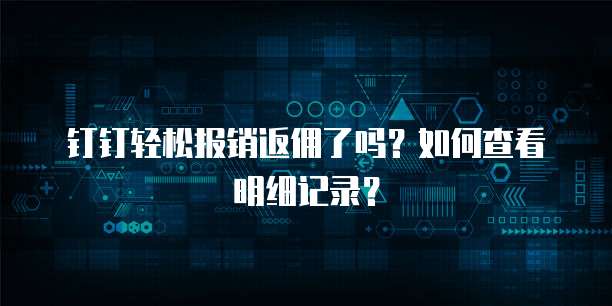 钉钉轻松报销返佣了吗?如何查看明细记录?