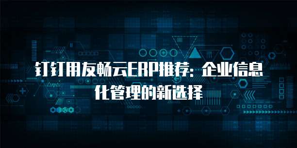 钉钉用友畅云ERP推荐: 企业信息化管理的新选择