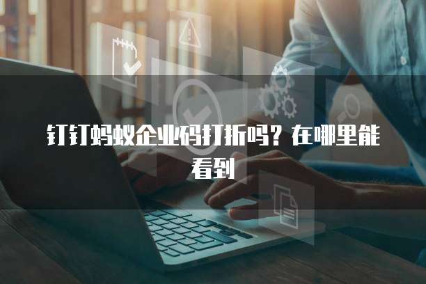 钉钉蚂蚁企业码打折吗?在哪里能看到