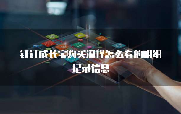 钉钉成长宝购买流程怎么看的明细记录信息
