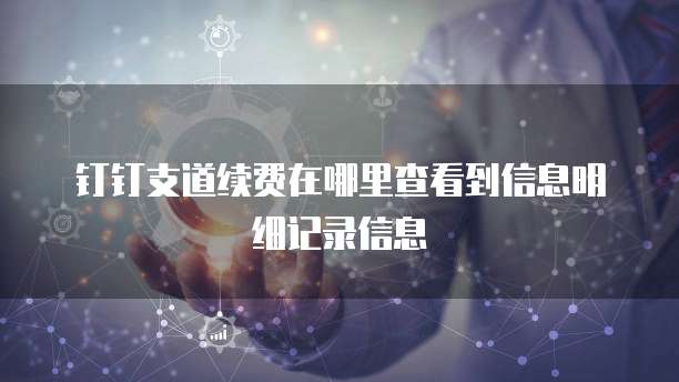 钉钉支道续费在哪里查看到信息明细记录信息