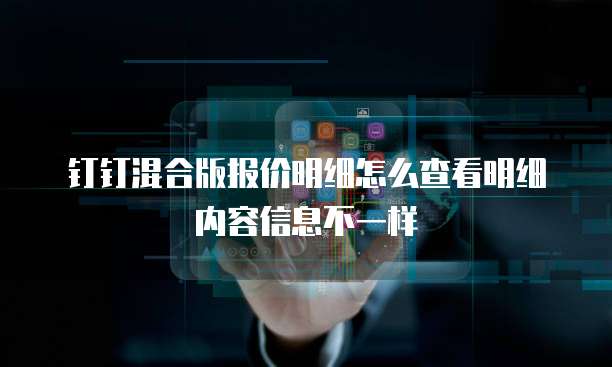钉钉混合版报价明细怎么查看明细内容信息不一样