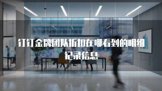钉钉金牌团队折扣在哪看到的明细记录信息