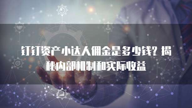 钉钉资产小达人佣金是多少钱?揭秘内部机制和实际收益