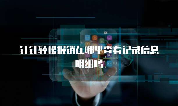 钉钉轻松报销在哪里查看记录信息明细吗