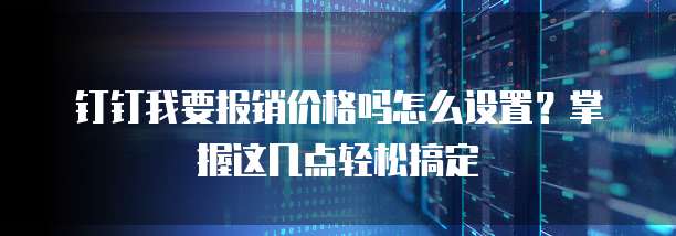 钉钉我要报销价格吗怎么设置?掌握这几点轻松搞定
