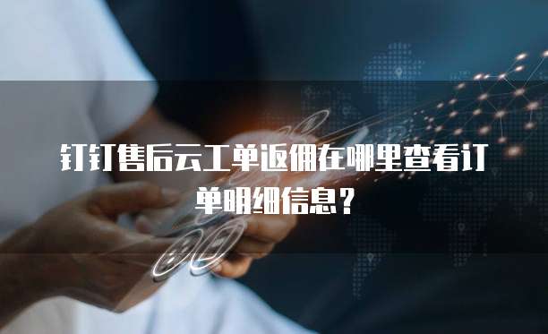 钉钉售后云工单返佣在哪里查看订单明细信息?
