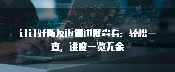 钉钉好队友返佣进度查看:轻松一查,进度一览无余