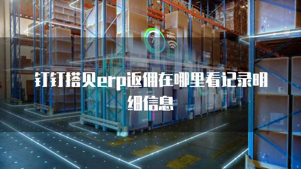钉钉搭贝erp返佣在哪里看记录明细信息