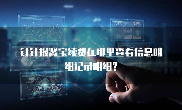 钉钉报餐宝续费在哪里查看信息明细记录明细？
