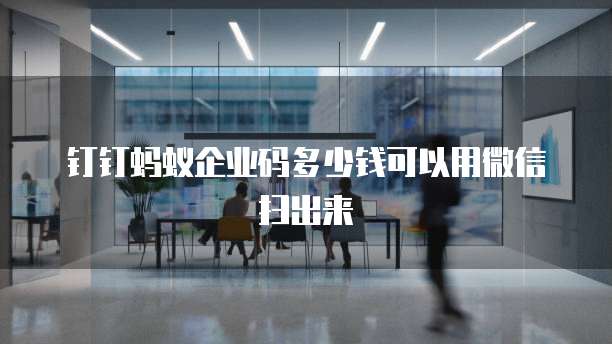 钉钉蚂蚁企业码多少钱可以用微信扫出来