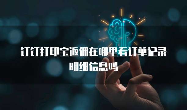 钉钉打印宝返佣在哪里看订单记录明细信息吗