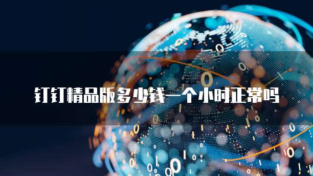 钉钉精品版多少钱一个小时正常吗