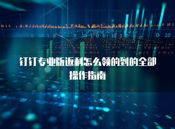 钉钉专业版返利怎么领的到的全部操作指南