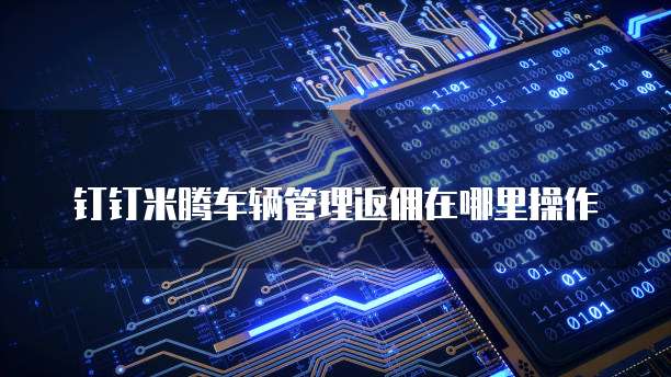 钉钉米腾车辆管理返佣在哪里操作