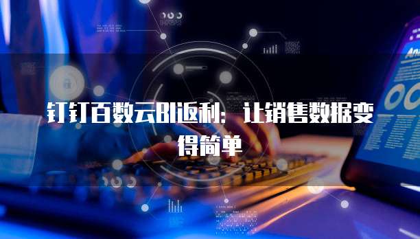 钉钉百数云BI返利:让销售数据变得简单