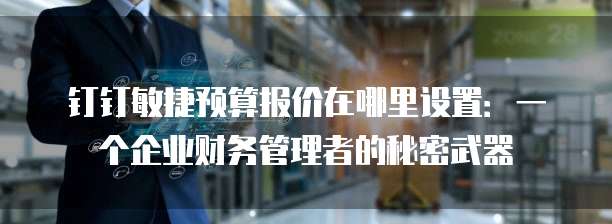 钉钉敏捷预算报价在哪里设置:一个企业财务管理者的秘密武器