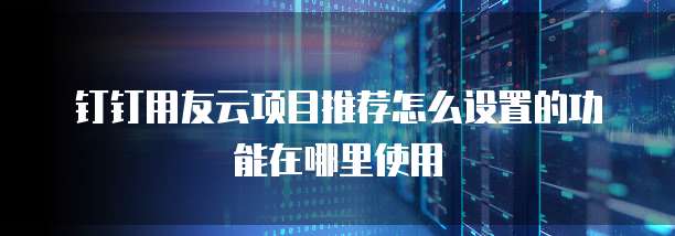 钉钉用友云项目推荐怎么设置的功能在哪里使用