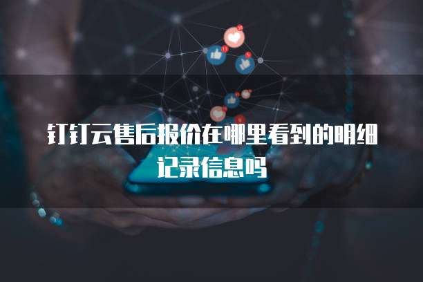 钉钉云售后报价在哪里看到的明细记录信息吗