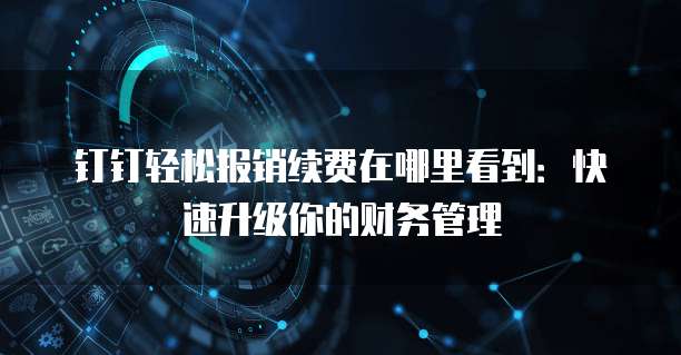 钉钉轻松报销续费在哪里看到:快速升级你的财务管理