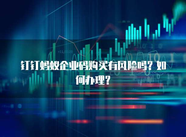 钉钉蚂蚁企业码购买有风险吗?如何办理?