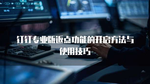 钉钉专业版返点功能的开启方法与使用技巧