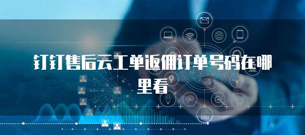 钉钉售后云工单返佣订单号码在哪里看