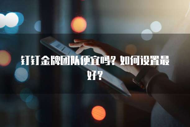 钉钉金牌团队便宜吗?如何设置最好?