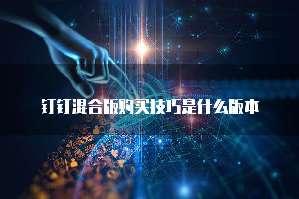 钉钉混合版购买技巧是什么版本