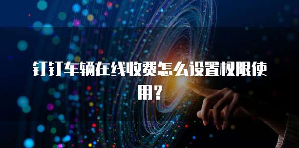 钉钉车辆在线收费怎么设置权限使用?